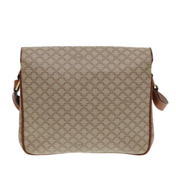 CELINE Macadam Canvas Shoulder Bag PVC Leather Beige Auth - Picture 3 of 16